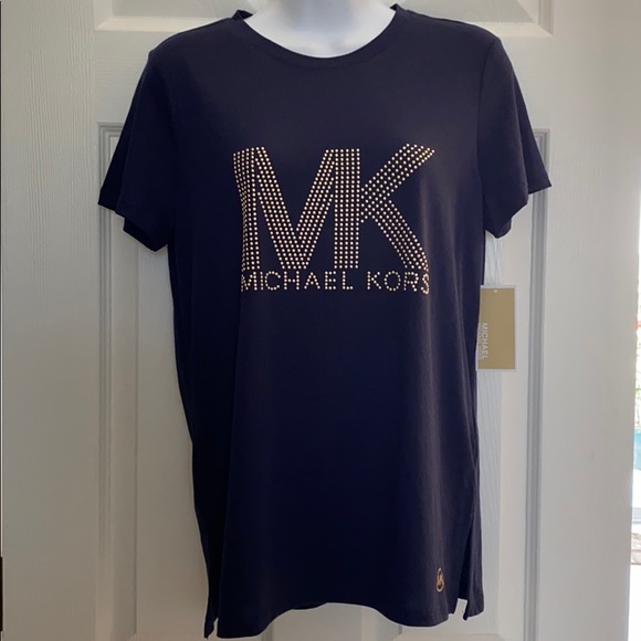 NEW STYLE! MICHAELS KORS WOMENS T-SHIRT MK LOGO - Picture 2 of 5
